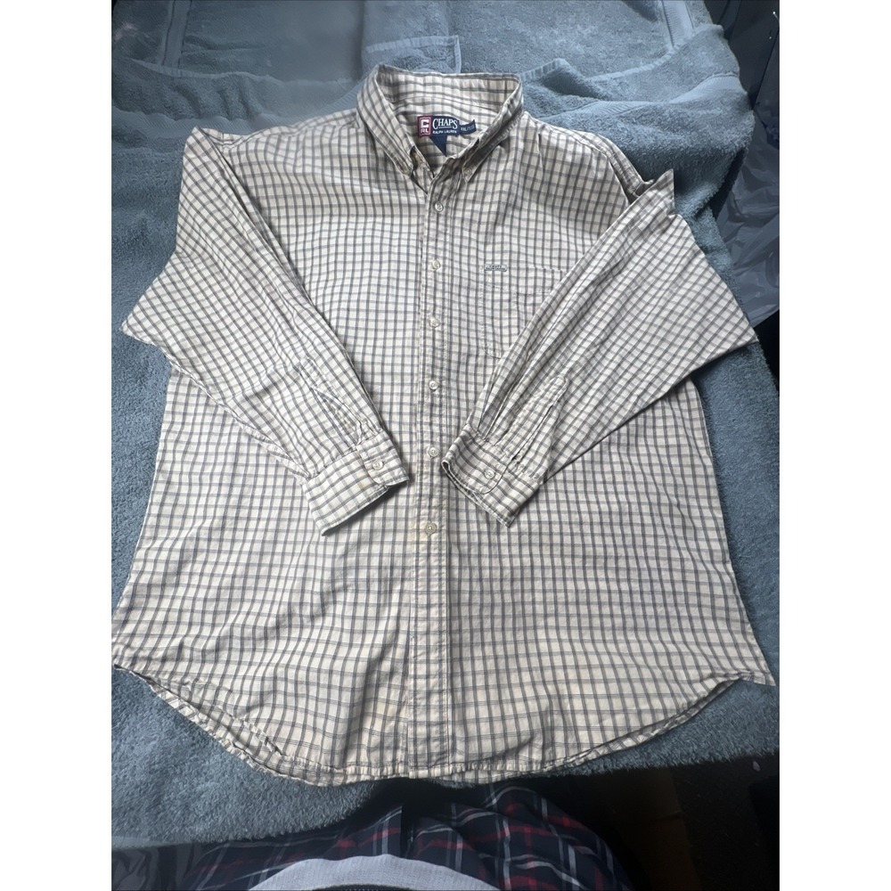 Vintage Ralph Lauren Chaps Shirt Mens Size XXLarge Button Down Plaid Long Sleeve